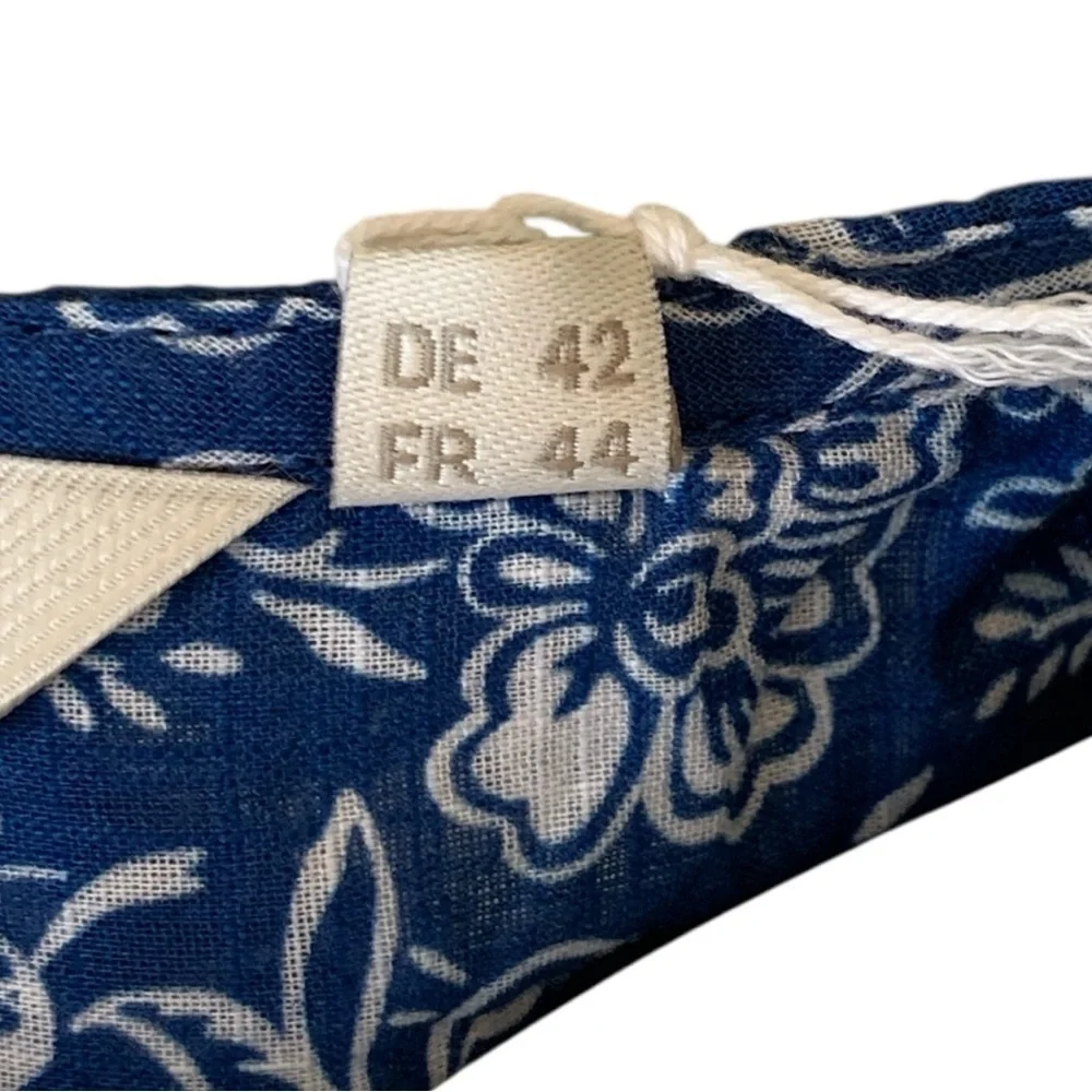 Boden Blue and White Floral Blouse